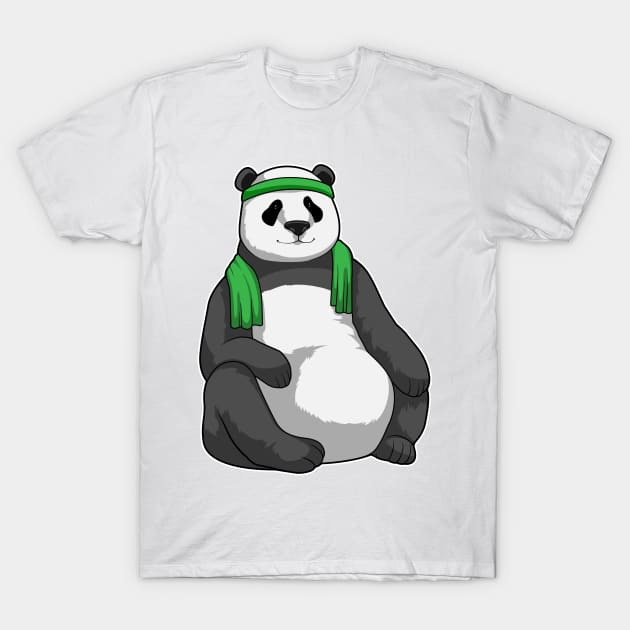 Panda at Fitness with Towel T-Shirt by Markus Schnabel